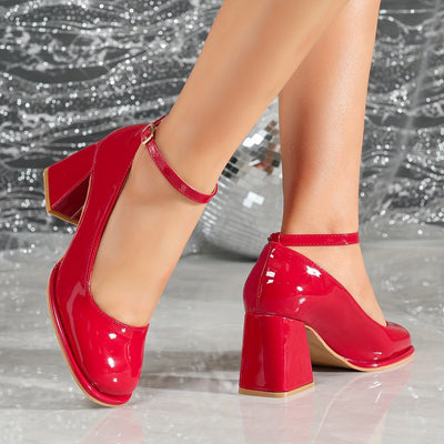 Celeste™ | Tacones en charol con correa