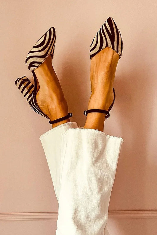 Keren™ | Tacones de aguja con estampado de cebra