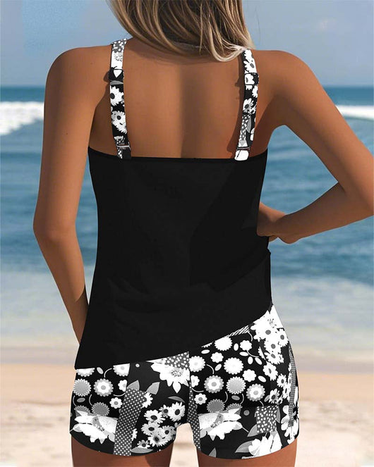 Sabrina | Traje de baño de dos piezas con ajuste cómodo y estilo floral de playa