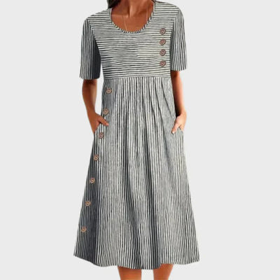 Nola | Vestido de Verano de Algodón Rayado