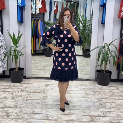 Camila | Vestido de Lunares Plisado