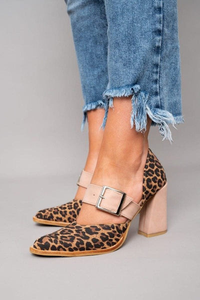 Ilana™ | Tacones de bloque con estampado de leopardo audaz