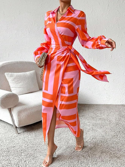 Amelia™ | Vestido envolvente estampado