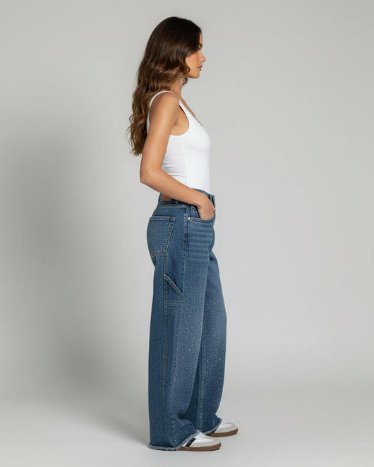 JEANS BALLOON CON EFECTO BRILLO