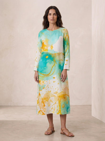 Vestido largo, fluido, elegante y cómodo