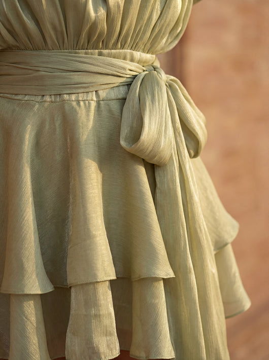 Vestido Corto Volantes