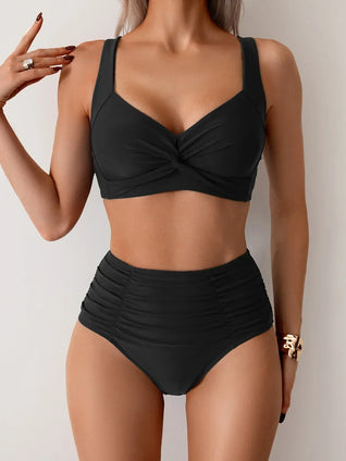 Nicoletta | Bikini bandeau con tela fruncida