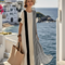Elara | Vestido maxi de rayas con cuello redondo y manga corta