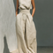 Aurora | Conjunto coordinado beige holgado sin mangas con pantalones de pierna ancha