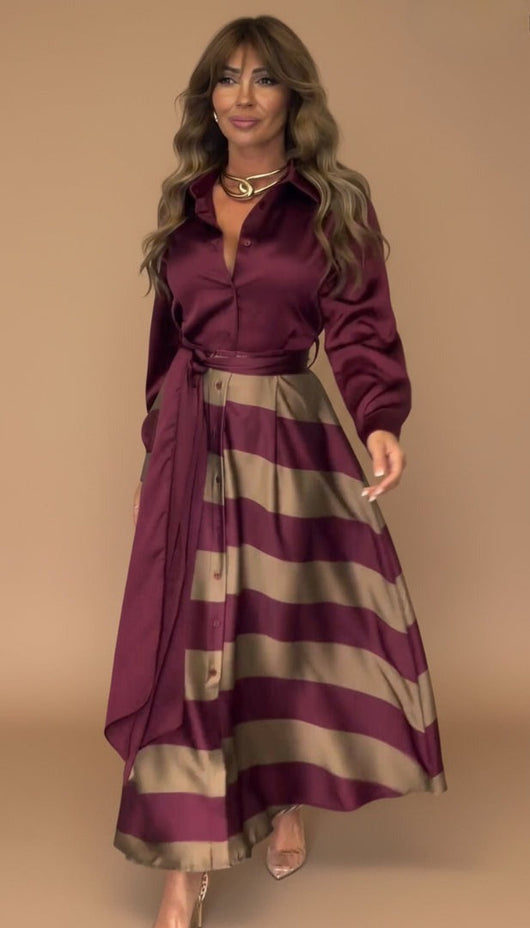 Mila™ | Vestido maxi a rayas