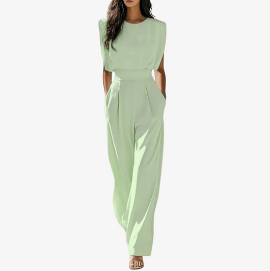 Ariadna | Mono sin mangas elegante de pierna ancha con cinturón