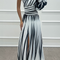Hazel™ | Vestido maxi elegante a rayas de un solo hombro