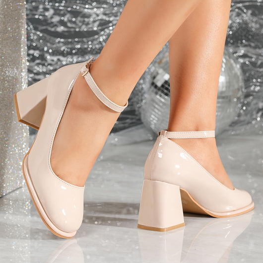 Celeste™ | Tacones en charol con correa