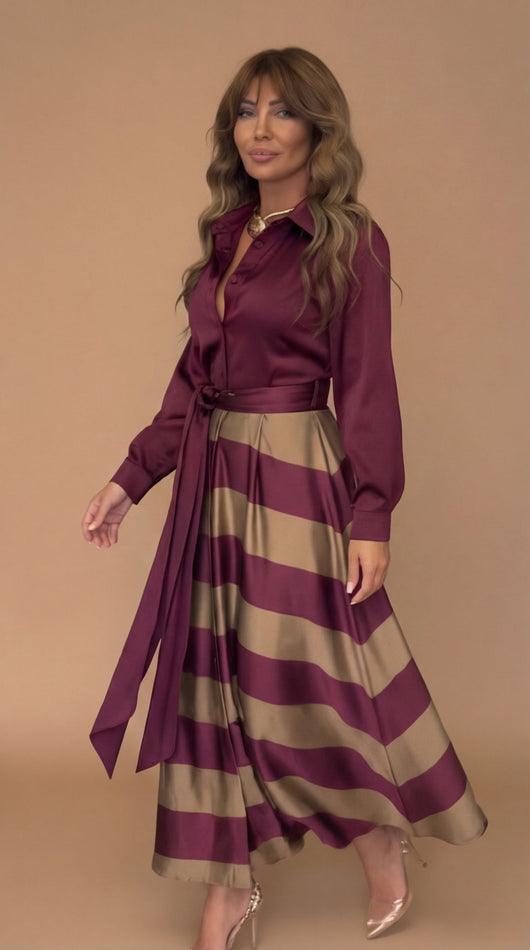 Mila™ | Vestido maxi a rayas
