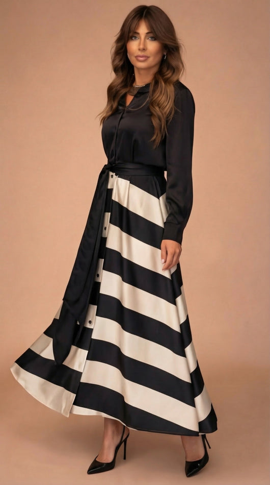 Mila™ | Vestido maxi a rayas