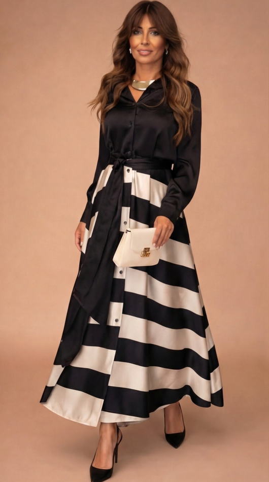 Mila™ | Vestido maxi a rayas