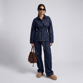 Conjunto Denim Cinturón Wide Leg