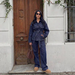 Conjunto Denim Cinturón Wide Leg