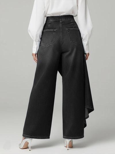 PANTALON DENIM CON VOLANTE