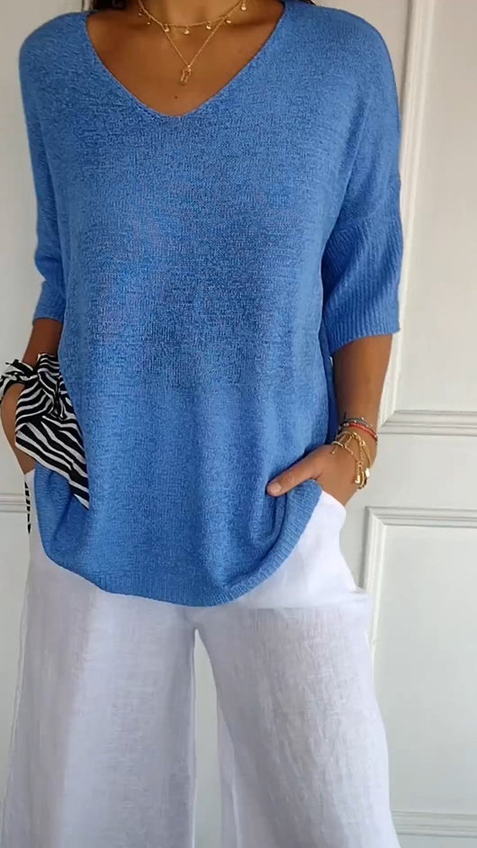 Julia | Blusa con escote en V
