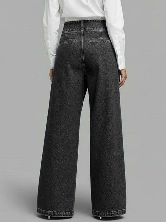 PANTALON DENIM WIDE LEG CRUZADO