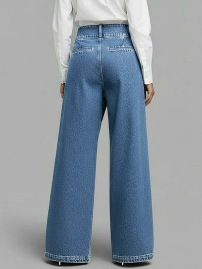 PANTALON DENIM WIDE LEG CRUZADO